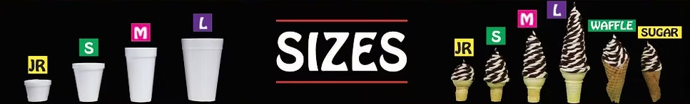 Cup and cone sizes for reference